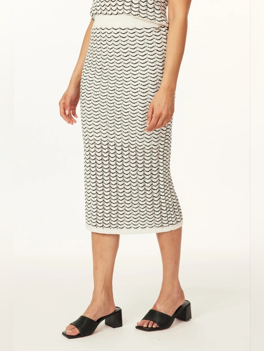 NWT Scotch & Soda Scalloped Knit Pencil Midi Skirt XS